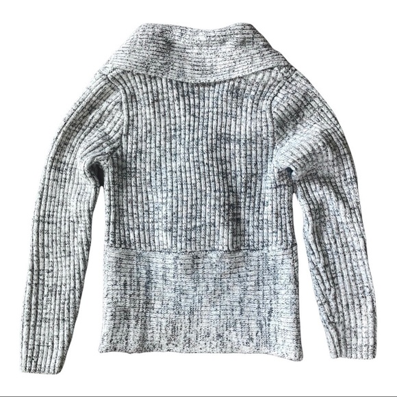 H&M‎ Ribbed Knit Marled Shawl Collar Open Front Cardigan Sweater Heather Grey S - Picture 3 of 5